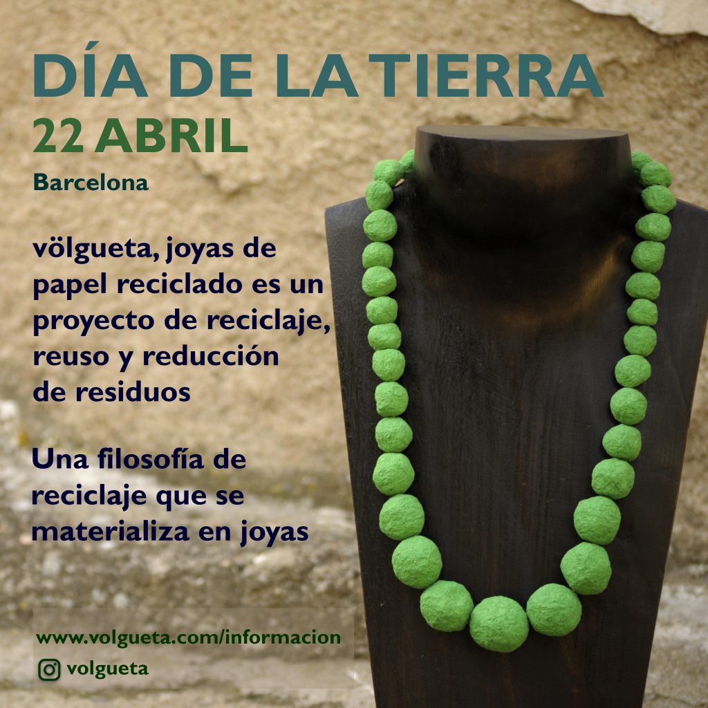 Día de la Tierra - collar de papel reciclado völgueta